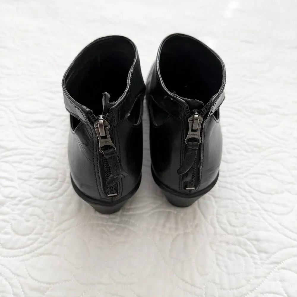 Dansko Black Leather Cutout Ankle Booties - Picture 3 of 9